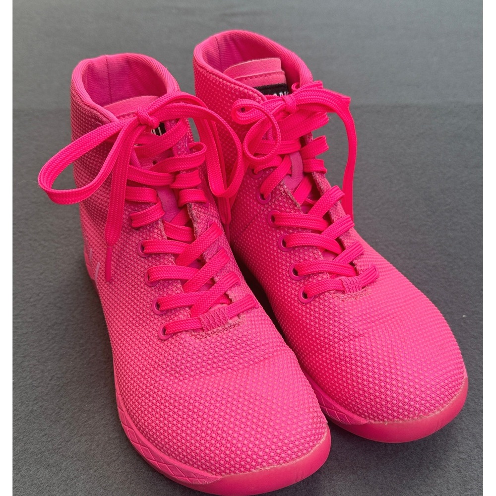 NOBULL High-Top Trainer Women 8 Neon Pink SuperFabric Training Workout Shoes